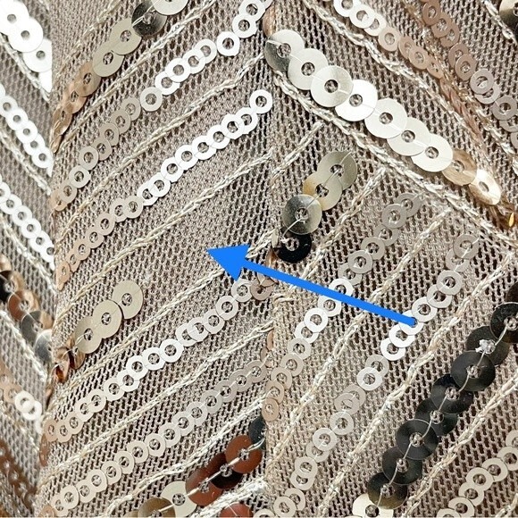 Eliza J Lattice Pattern Sequin Sheath Dress Rose Gold Taupe Women’s Size 6 - Picture 14 of 16